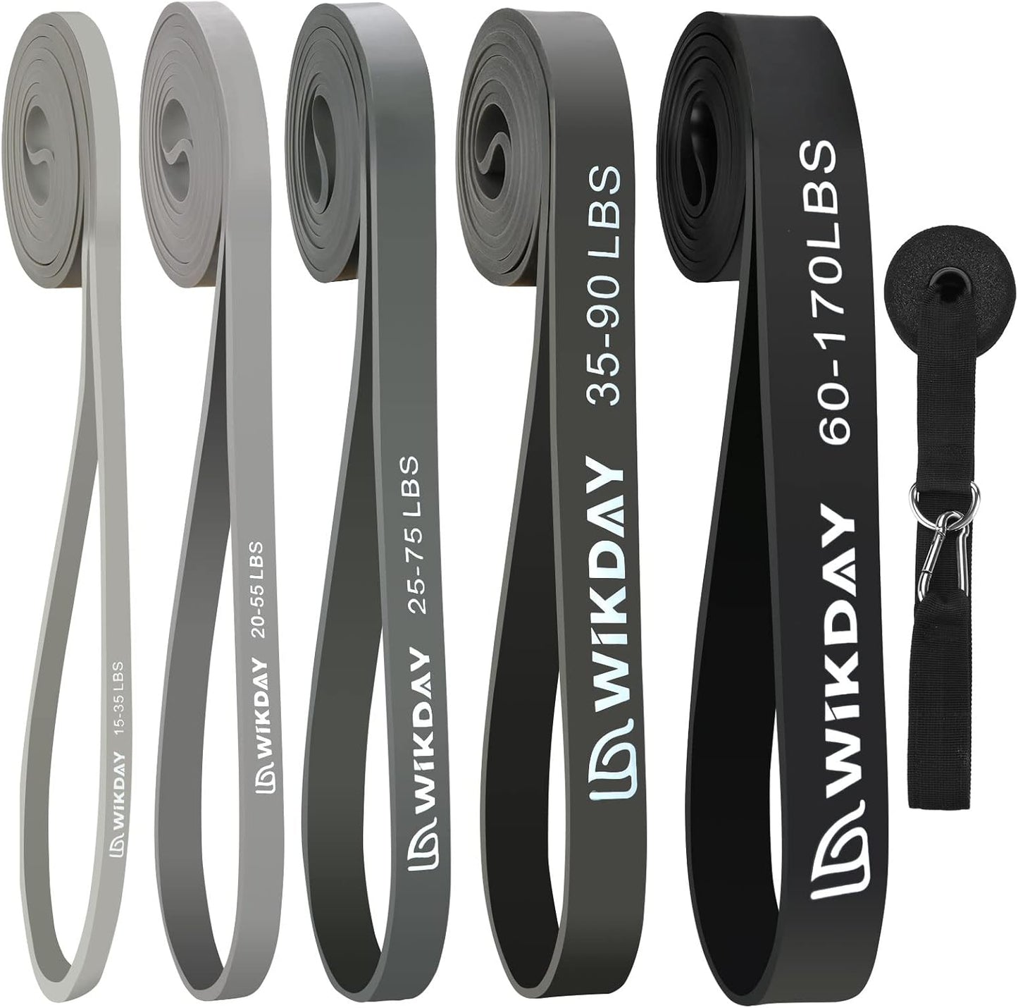 WIKDAY Resistance Bands, Pull Up Bands, Workout Bands for Exercise, Thick Heavy Resistance Band Set with Door Anchor, Elastic Bands for Body Stretching, Training at Home/Gym for Men & Women