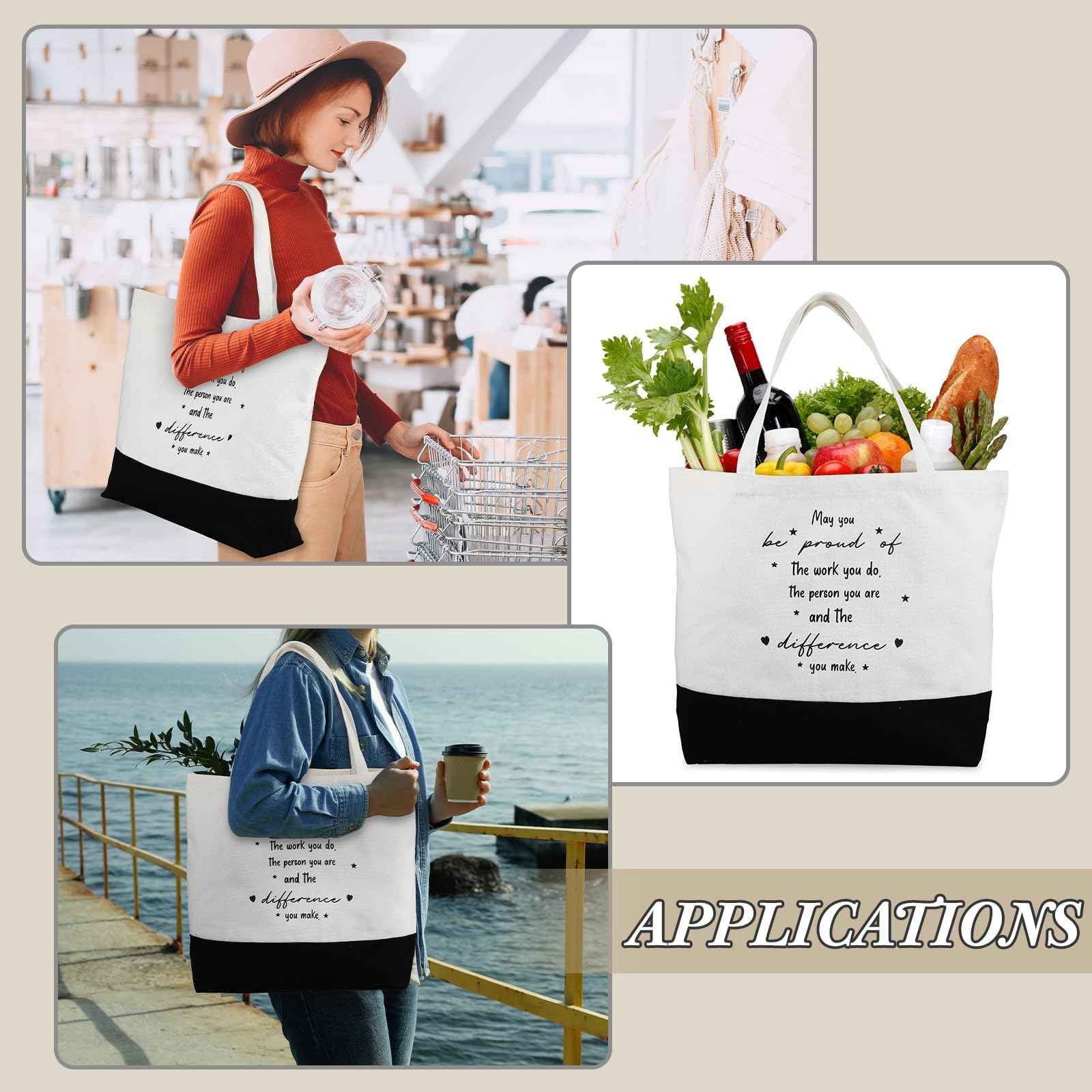 Paterr Employee Team Appreciation Gifts Bulk Thank You Gifts Leather Notebooks Canvas Tote Bags Ballpoint Pens for Employee(Rich Colors, 8 Sets)