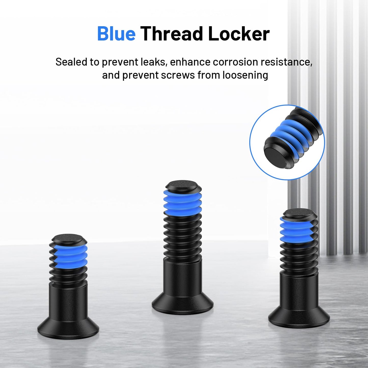 Vstranics 9Pcs Red Dot Screw Kit M4 Screws Diameter 6mm Includes 9.8mm/11.3mm/12.8mm for Red Dot Sight Optics and Mount Compatible with Holosun 407k/507k/EPS, Stainless Steel Blue Thread Locker