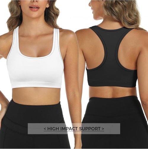 Buauty Sports Bras for Women - Medium Support Racerback Gym & Yoga Bra | 2 Pack