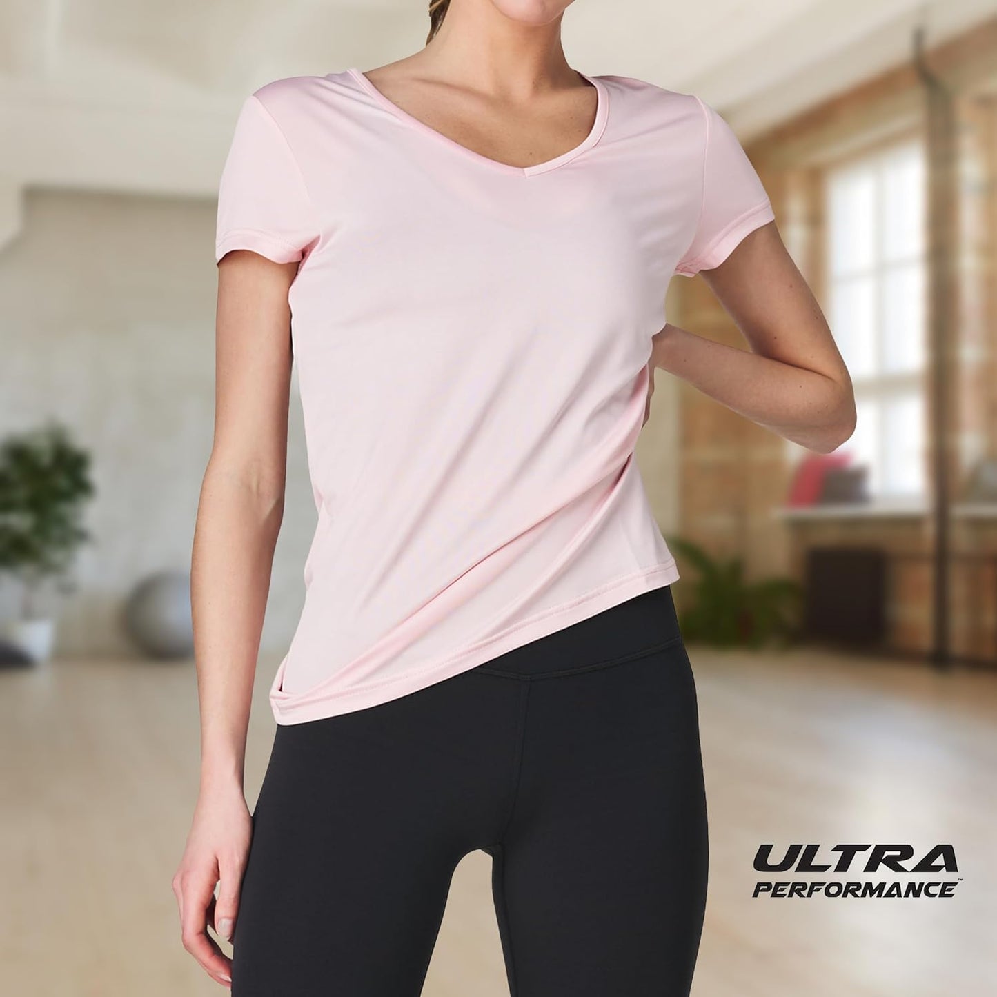 Skiennix Women's V-Neck Activewear T-Shirts - 3 Pack Athletic Short Sleeve Gym & Yoga Tops