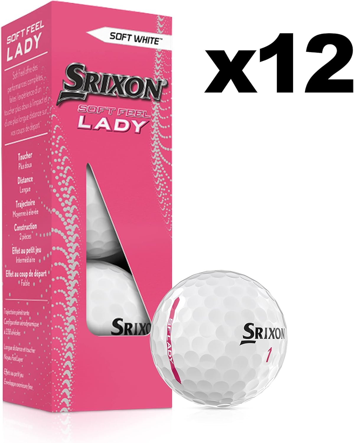 Srixon Soft Feel Golf Balls for Women - Enhanced Distance & Control | 12-Pack