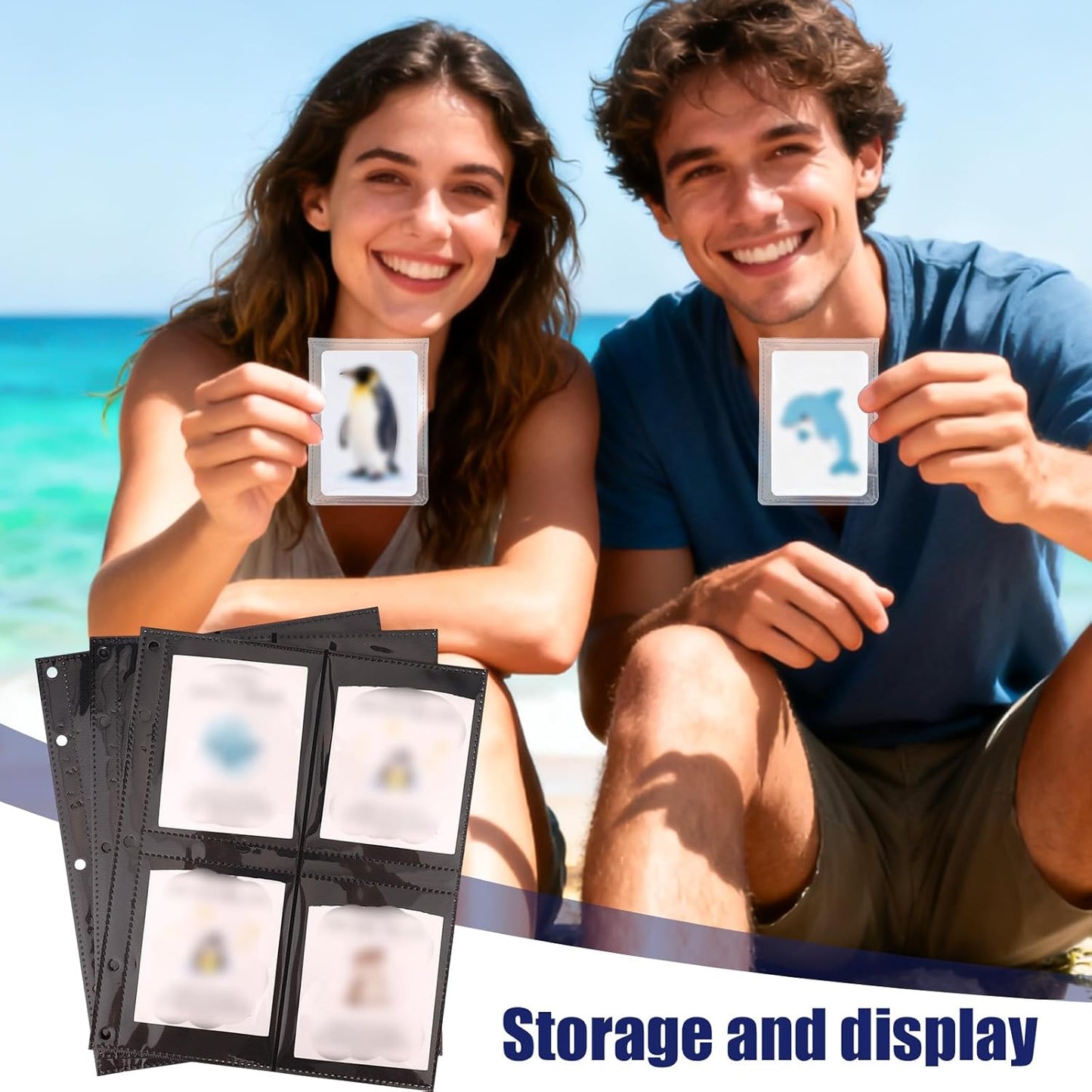Skiennix 50pcs Trading Card Sleeves - Double-Sided Pocket Protectors for Baseball & Sports Collectibles