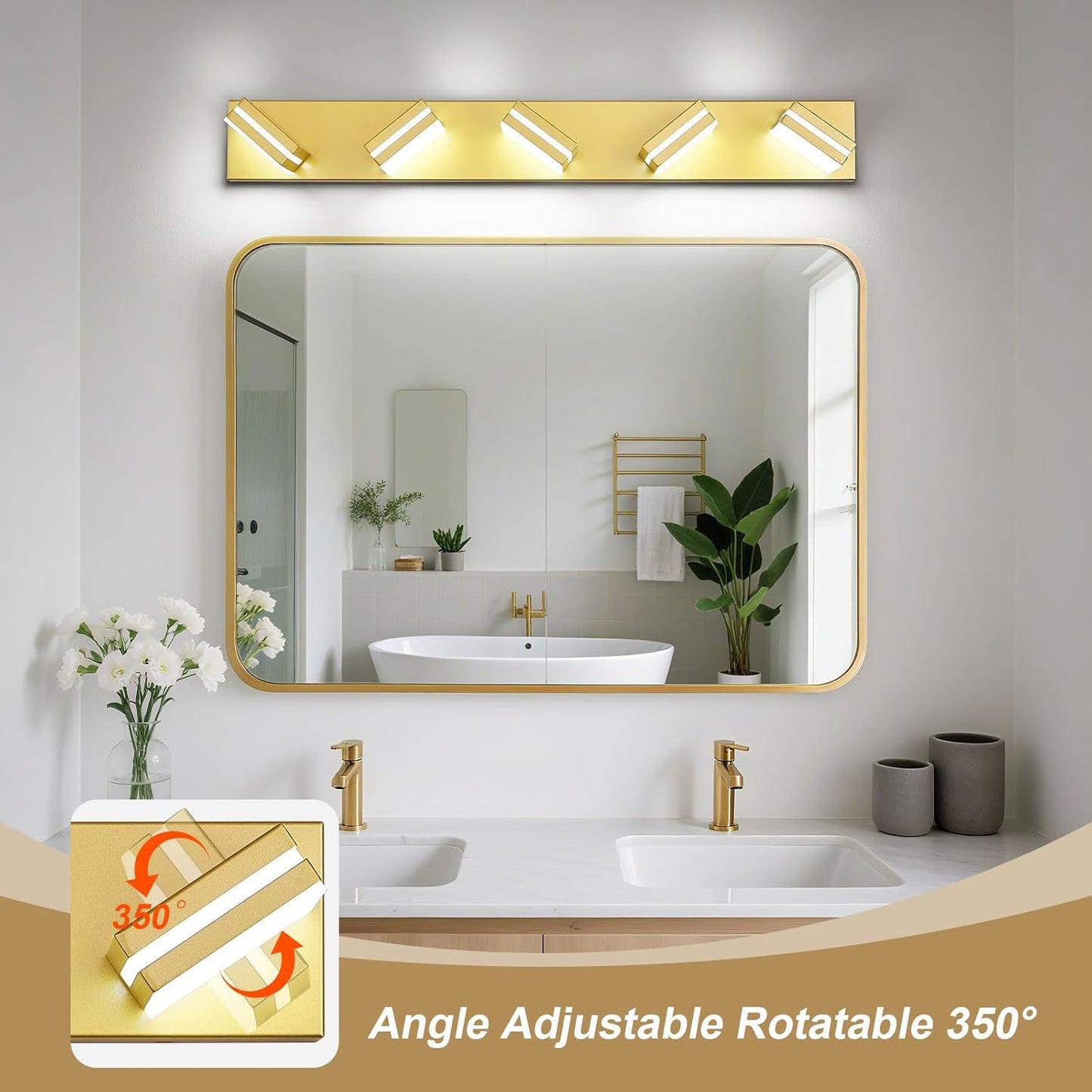 3-Light Modern LED Bathroom Vanity Light Fixture - Black Metal & Acrylic, 16-inch Over Mirror Lighting