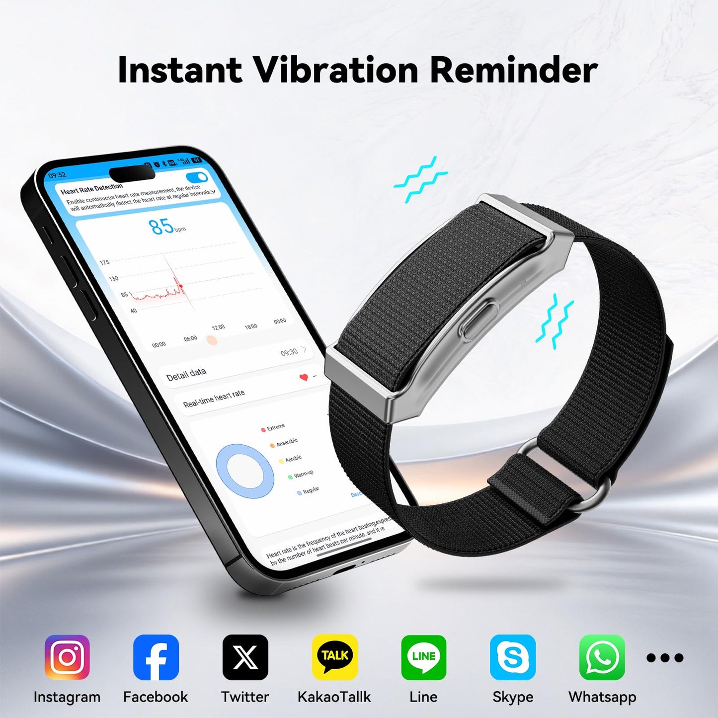 Leeyalan Health Smart Bracelet, Wearable Activity & Fitness Tracker Band, 24H Sleep Tracker, All-Day Continuous Heart Rate/HRV/Stress Monitor/1ATM Waterproof, 120+ Sports Modes, Free App