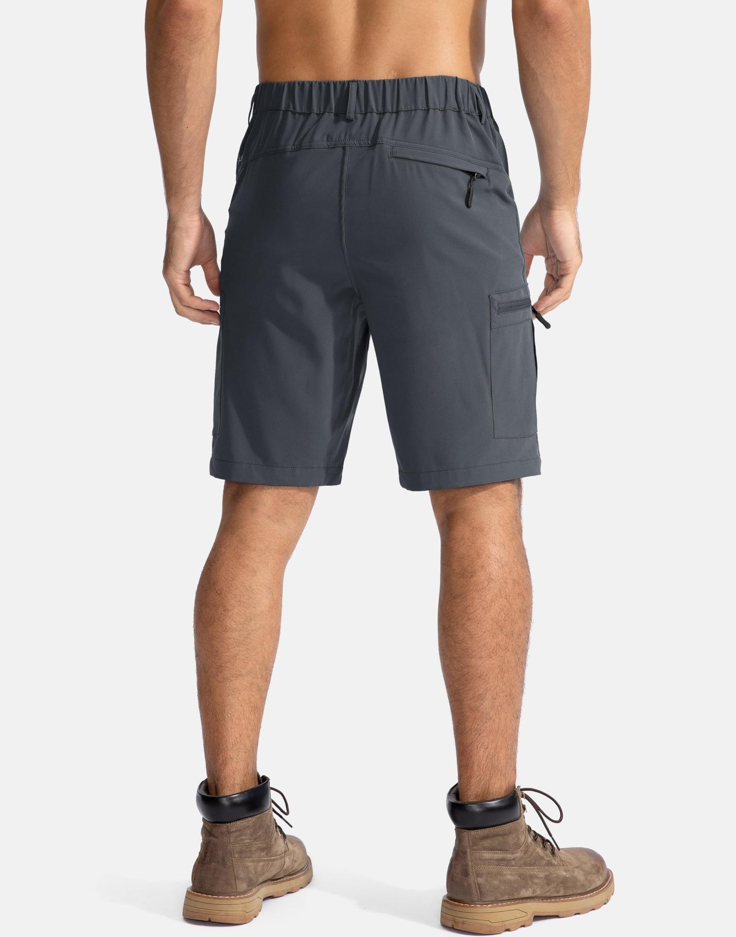 Pudolla Men's Hiking Cargo Shorts 9" Lightweight Outdoor Work Shorts for Men Travel Golf Camping Casual with 5 Zipper Pockets(Deep Grey X-Large)
