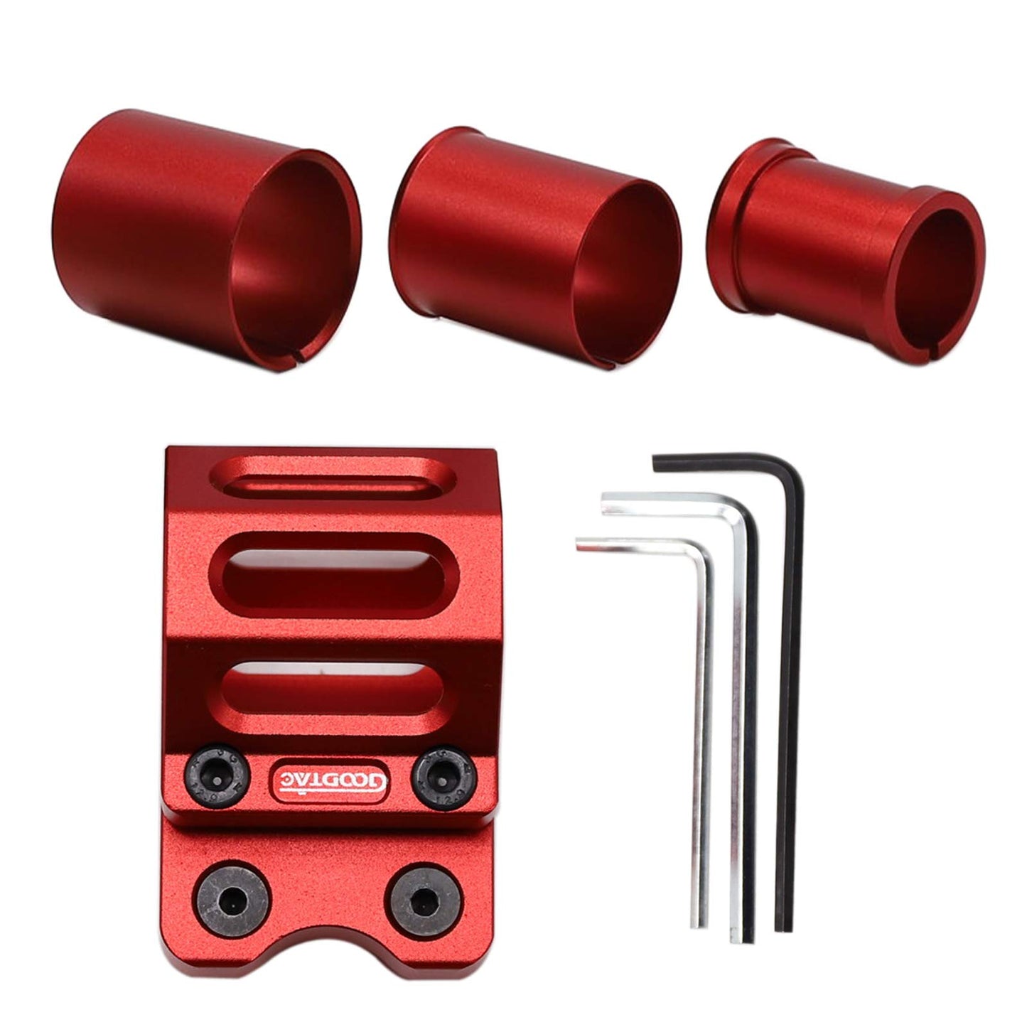 GOODTAC Offset Flashlight Ring Mount for M-System Rail-3 Mounting Inserts Included (Red)