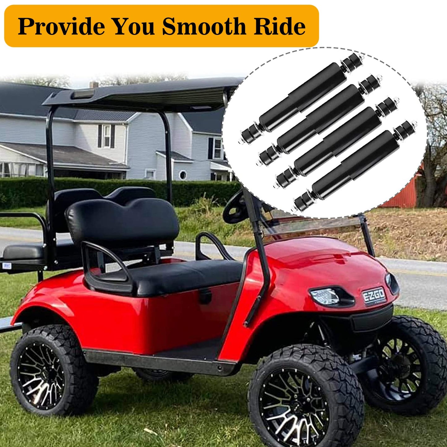 EZGO TXT Shocks EZGO Golf Cart Front and Rear Shock Absorbers Fit for 1994-Up Gas and Electric Medalist EZGO TXT Golf Carts Replaces OEM #70248-G01, 76418-G01, 70324-G01,Nivel Part #5006（4PCS）