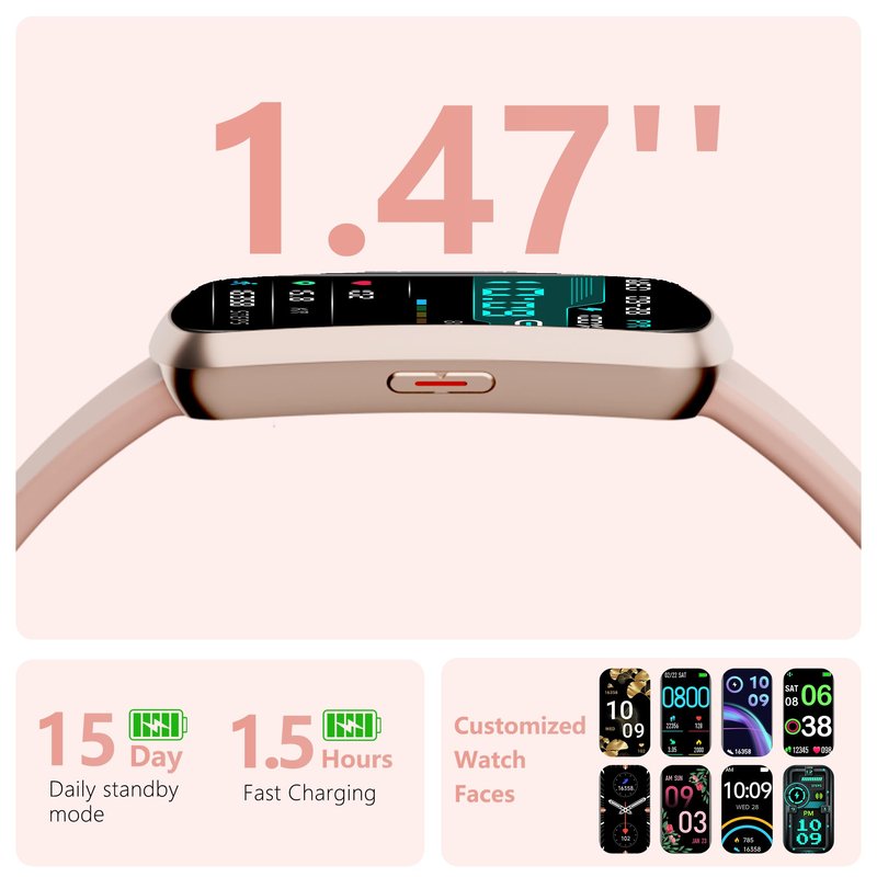JYUAJOI Health Fitness Tracker, Smart Watch with 24/7 Heart Rate, Activity Tracker with Blood Pressure and Blood Oxy-gen Monitor, 120 Sport Mode Waterproof Sleep Tracker for Women Men
