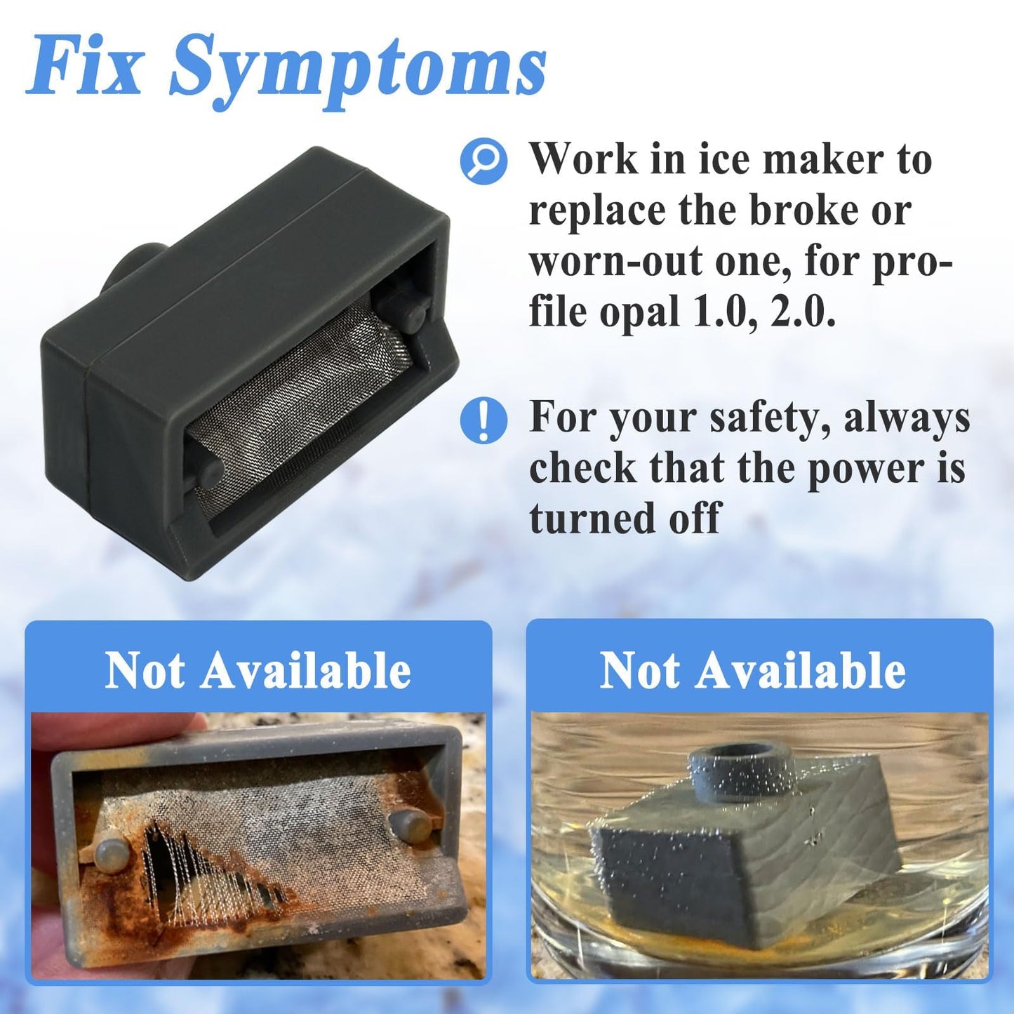 10Pcs Filter Piece Replacement Parts, Fits Ice Maker OPAL01GENSS,OPAL01GENKT, etc