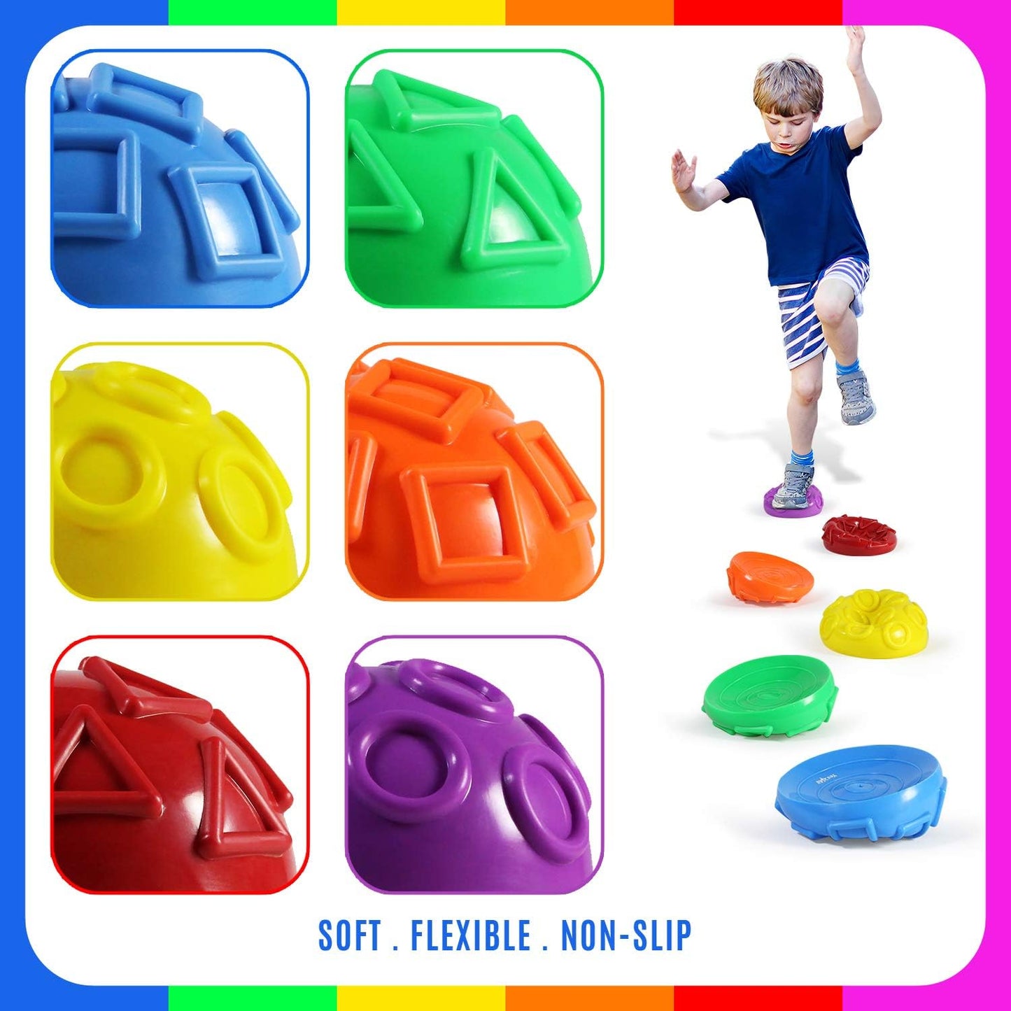 Yes4All Hedgehog Balance Pods - Core Body Balancing Exercise Set for Youth & Adults | 5 Pods with Hand Pump