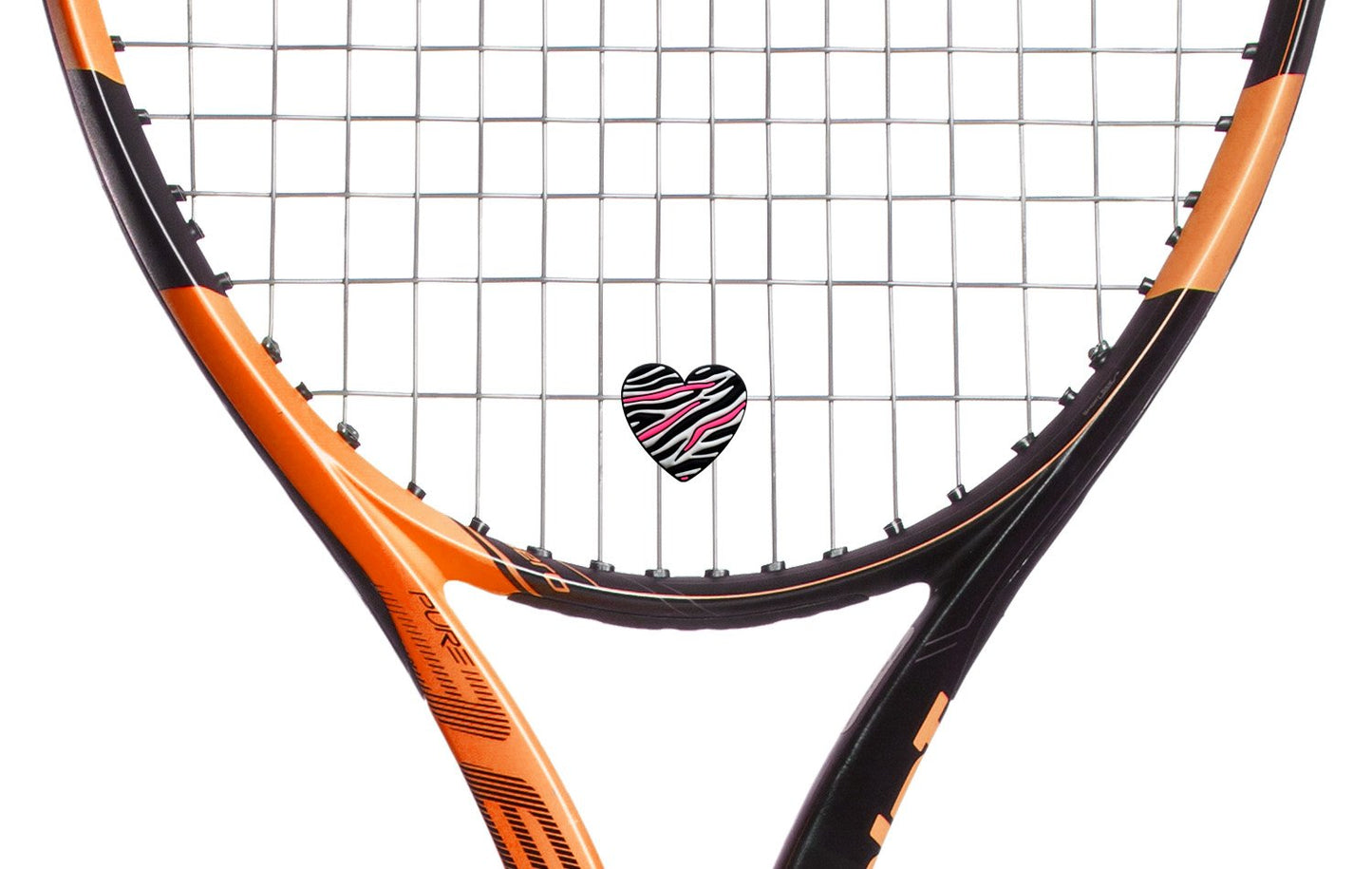 Heart Tennis Dampener Zebra Pattern 2 Pack of Tennis Racket Vibration Dampeners for Girls and Women