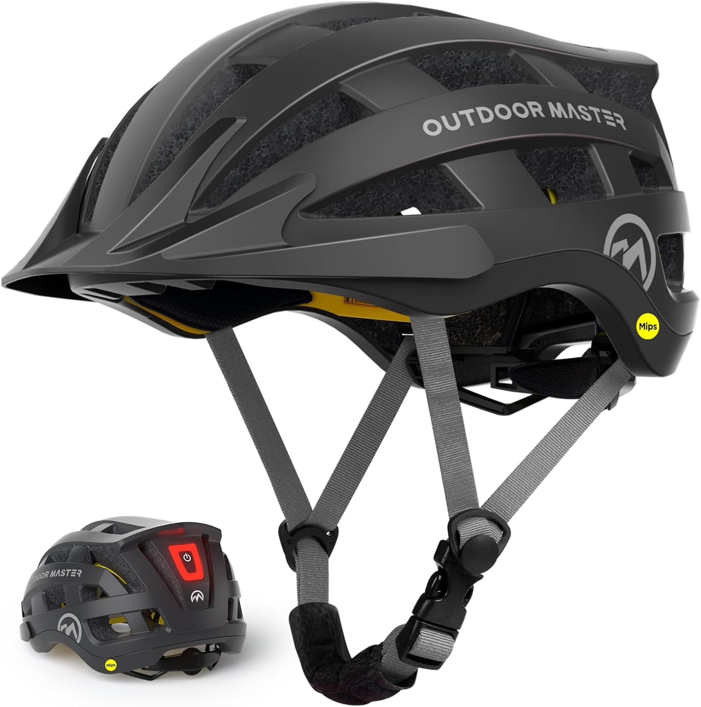 OutdoorMaster Gem II MIPS Bike Helmet - Lightweight Cycling Safety with Light for Youth & Adults