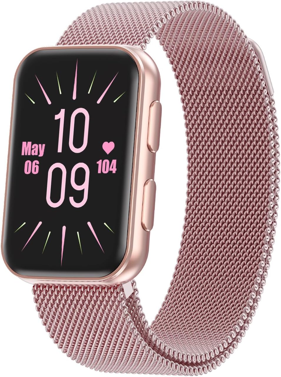 MorePro Fitness Tracker - Blood Oxygen Monitor & 24/7 Heart Rate | Waterproof Watch for Men & Women - Active Pink