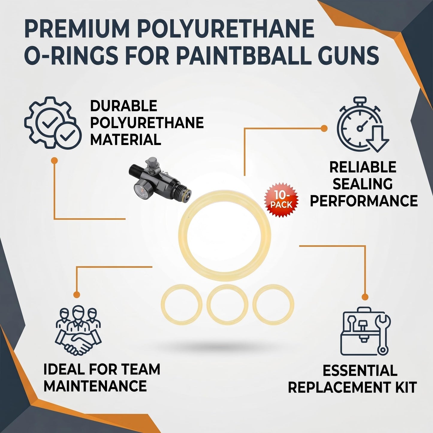 Polyurethane O-Rings, 10pcs 13.8, 1.9mm High Strength Polyurethane O-Rings for Paintball Gun CO2 Air Tank (Beige)