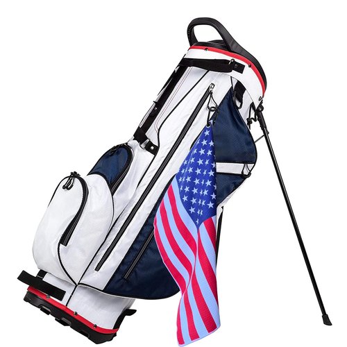 Solvora 2 Pack American Flag Golf Towels, Microfiber Waffle Golf Towel, Suitable for Men's Golf Gifts