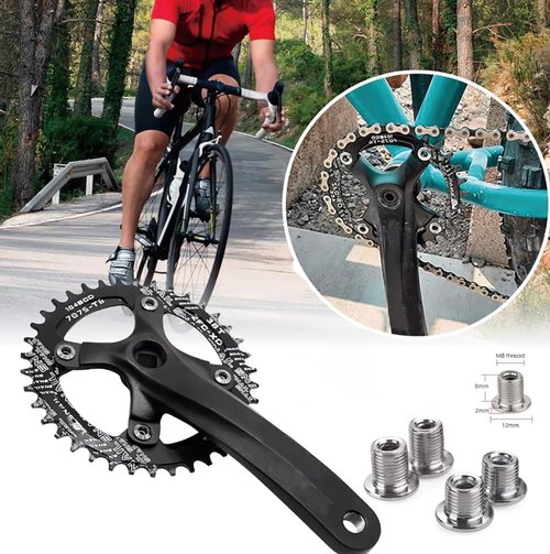 FOMTOR 104 BCD Chainring 50T 7-12 Speed Compatible CNC 7075 Aluminum Narrow Wide Tooth Round Chainrings for MTB/Road Bike Ebike Chainwheel Black