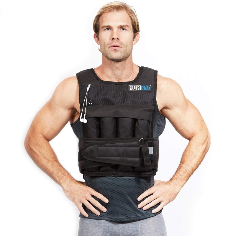 RUNMax Weighted Vest, 6lb/8lb/10lb/12lb/16lb/20lb/40lb/50lb/60lb/50lb/60lb/80lb/100lb/120lb/150lb Weight Vest for Workout, Strength Training, Running, Fitness, Muscle Building, Weight Loss, Weightlifting