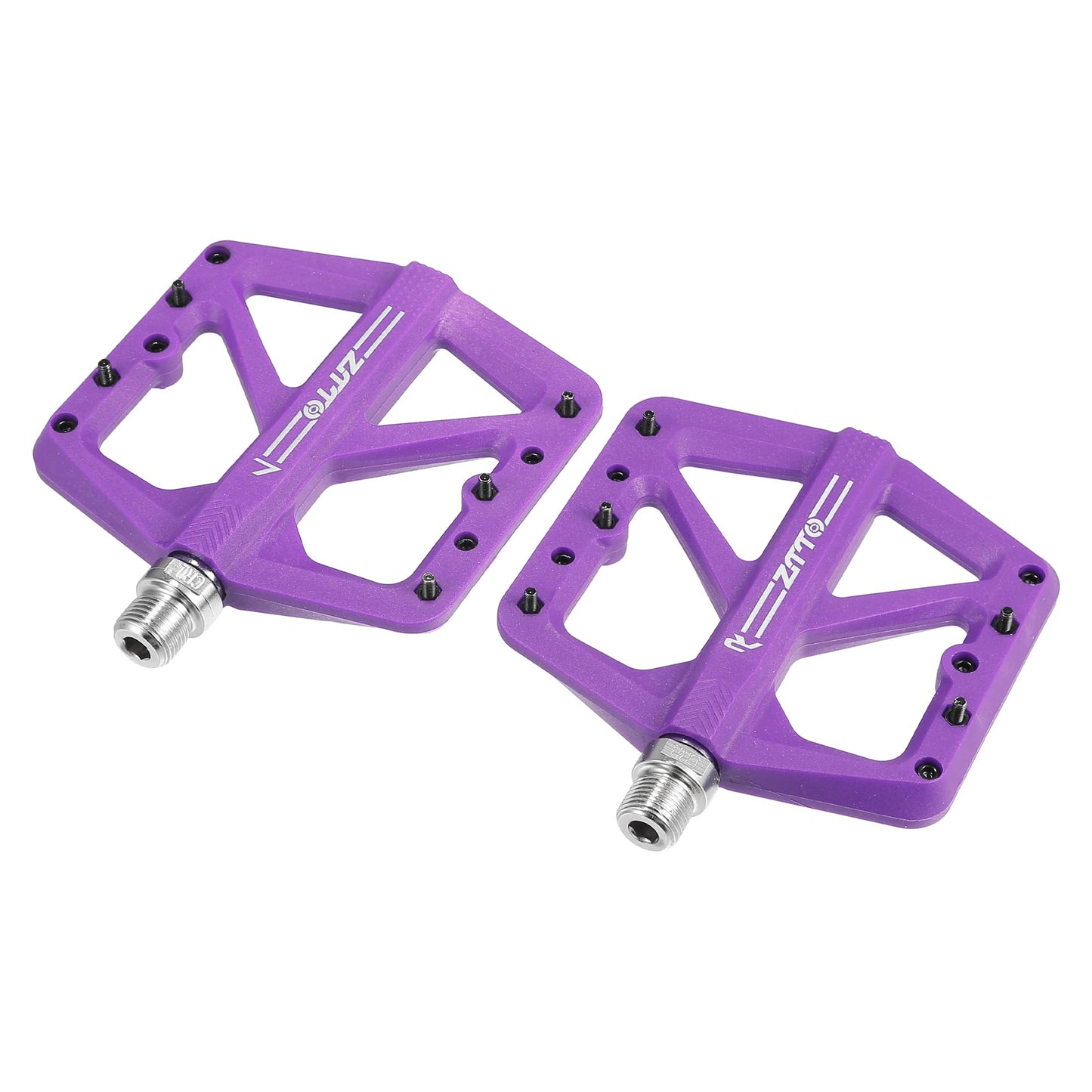 X AUTOHAUX 1 Pair Nylon Rear Foot Peg Flat Pedal Footrests Universal Purple Fit 9/16 Inch Axles BMX MTB Bike Bicycle
