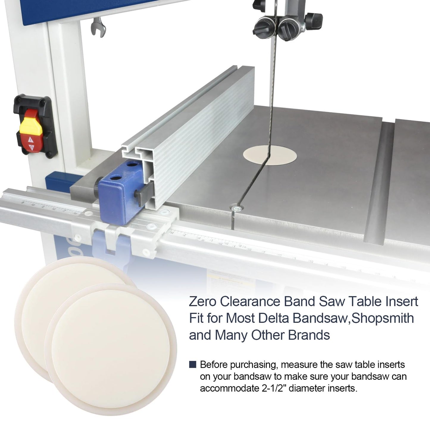 Zero Clearance Band Saw Table Insert Fit for Most Delta Bandsaw,Shopsmith and Many Other Brands,Bandsaw Stabilizer - Eliminate Tearout,Enhance Safety & Precision-4PACK