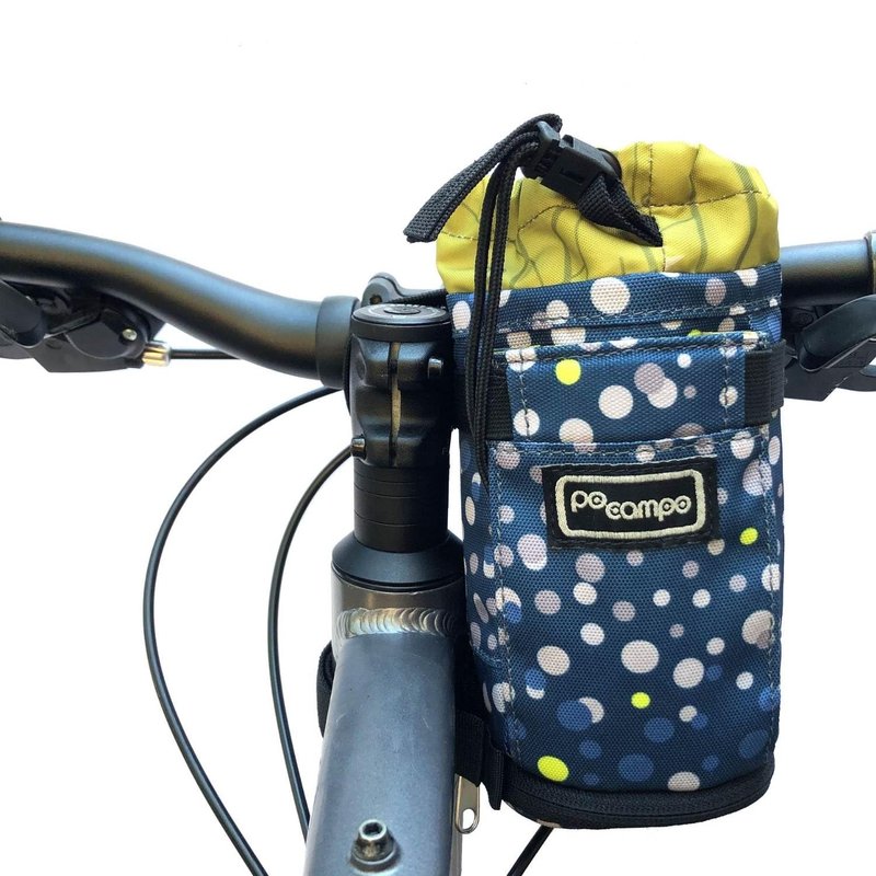 Po Campo Bags Bike Accessories – Willis Stem Bag – Bicycle Stem Pouch for Bike Handlebar Bag – Drawstring Feed Bag for Cycling and Bikepacking (Bubbly)