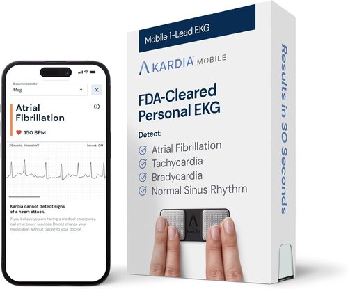 KardiaMobile EKG Monitor - FDA-Cleared Personal Heart Monitor | Detects AFib & Arrhythmias, Pocket-Sized