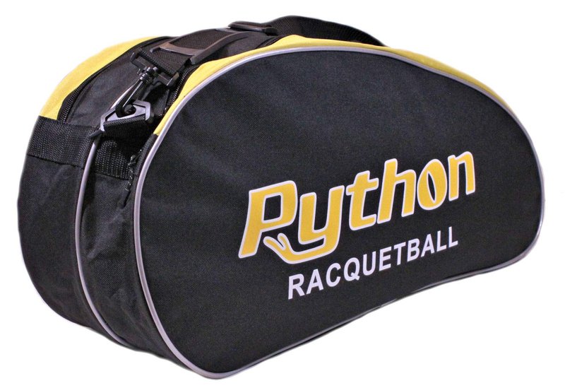 Python Deluxe "3R" (3 Racquet) Racquetball Bag Series (Black/Yellow)