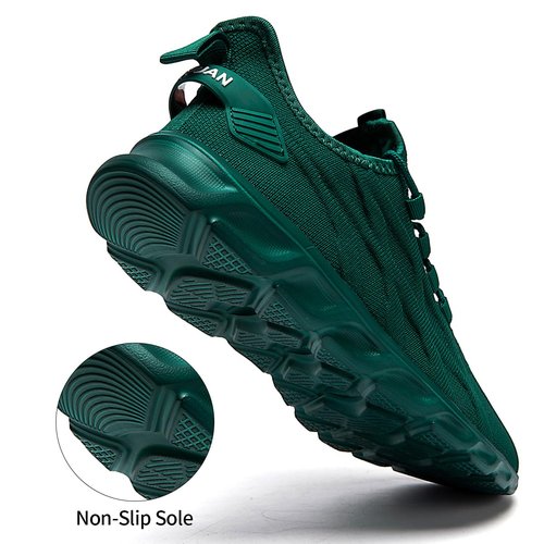 DLWKIPV Womens Slip On Sneakers Walking Shoes Tennis Shoes Running Sport Athletic Workout Shoes Non Slip Mesh Lightweight Breathable Casual Fashion Shoes Dark Green US 8