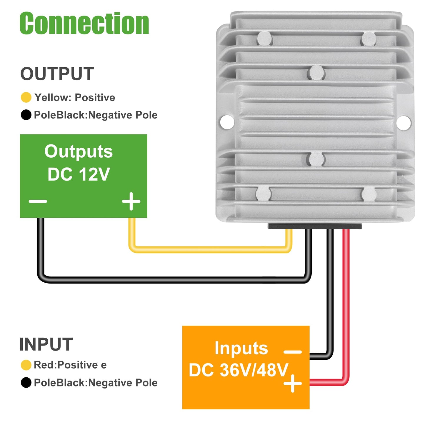 10L0L DC-DC 36V 48V to 12V 20A 240W Step Down Converter Golf Cart Voltage Regulator Reducer Transformer with Fuse Waterproof