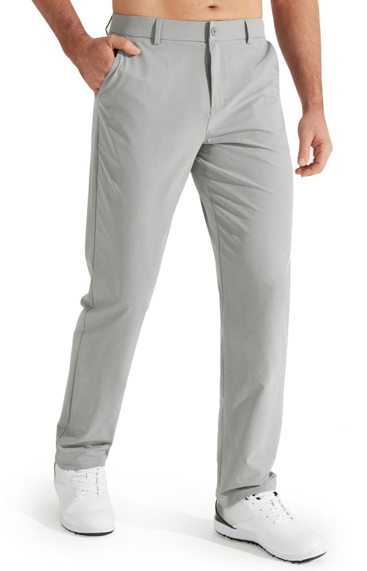 Libin Men's Pants 30" Golf Dress Work Slacks Neutral Grey 33W x 30L