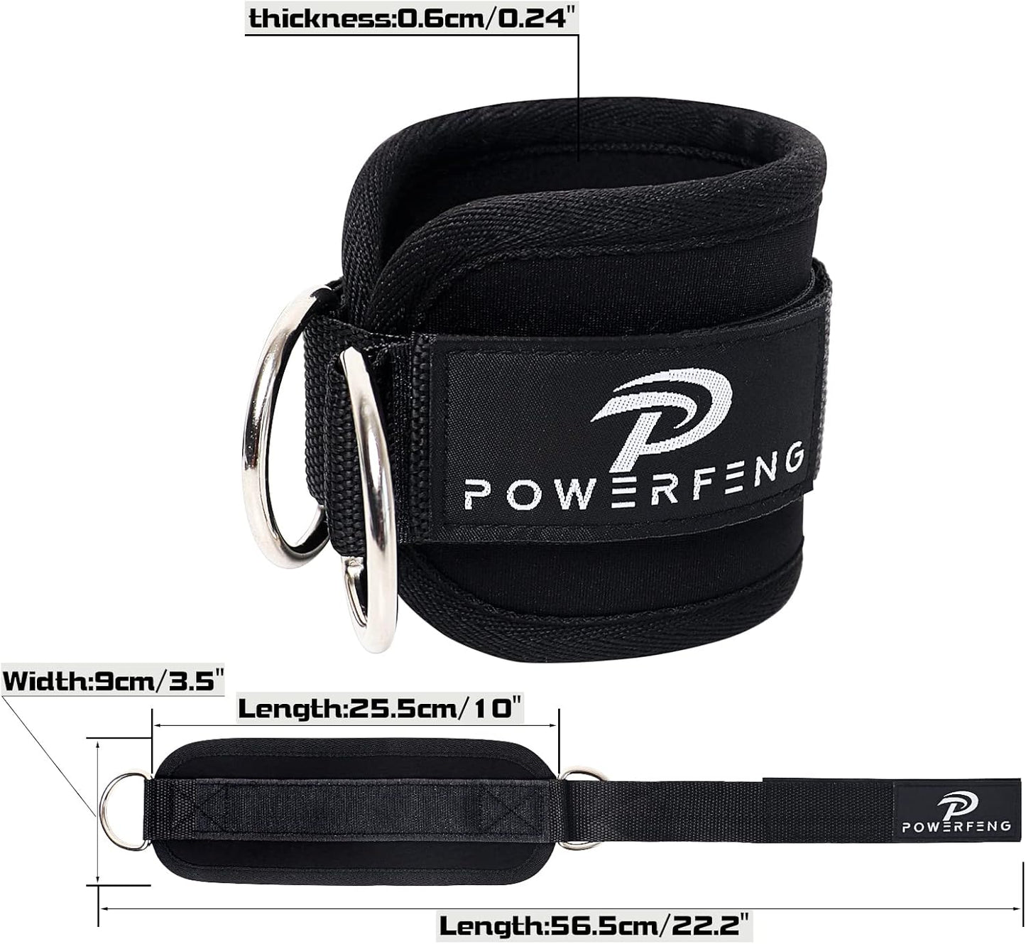 Skiennix Ankle Strap Cable Machine - Glute Kickback Cuffs for Home Gym Leg Workouts | Adjustable Fit