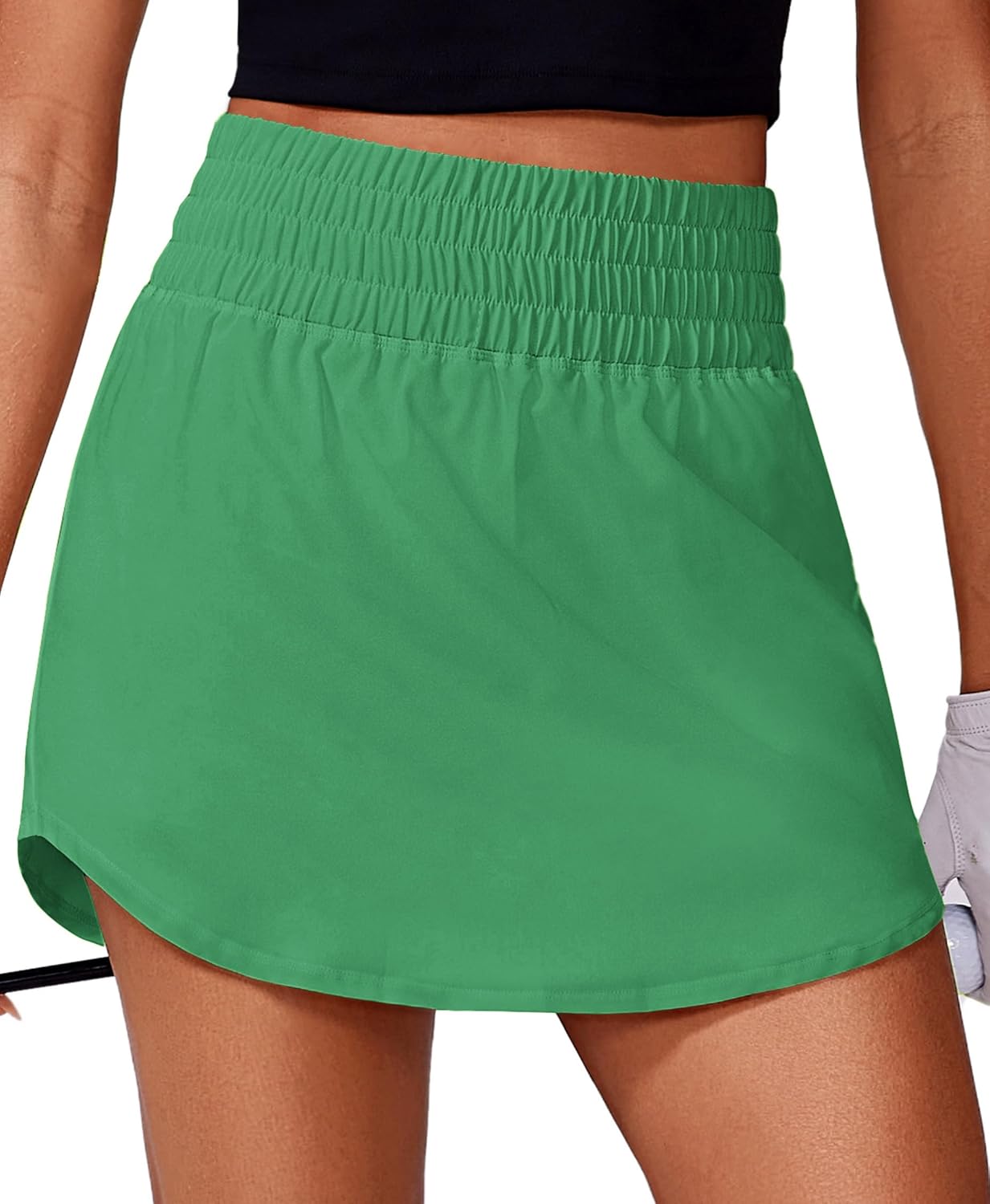 PINSPARK Golf Skirts for Women - High Elastic Waist Athletic Skort with 2 Pockets | Curved Hem Tennis & Pickleball Workout
