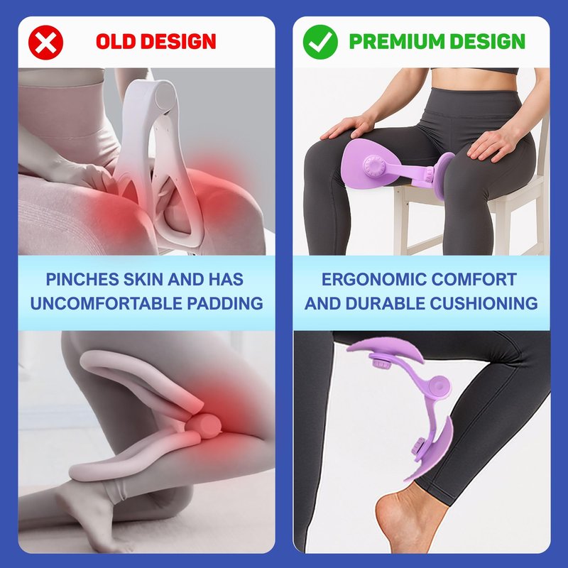Thigh Master for Women – 29 LB Resistance Inner Thigh Exerciser with Figure 8 Band & Leg Band – 3-in-1 Thigh Trainer Set for Home Workouts, Leg Toning, Postpartum Recovery & Core Strength Training