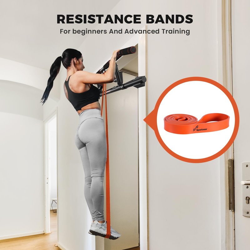 Sportneer 2026 Upgraded Pull up Bar for Doorway Pull Up Bar with Rotating Handles, Multi-Grip Door Pull Up Bar Upper Body Trainer, 440 lb Capacity, Home Gym Strength Training