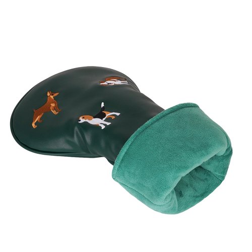 Craftsman Golf PU Leather Dog Embroidery 460cc Driver Headcover Fairway Wood Hybrids Putter Cover Cute Chocolate Lab Border Collie Beagle (for Driver/Green)
