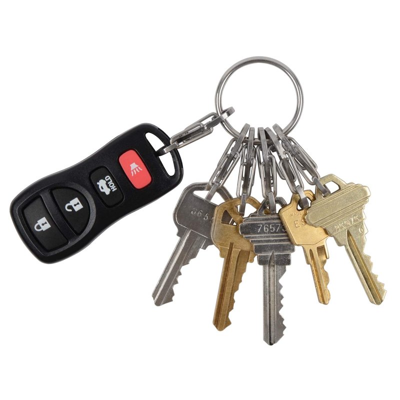 Nite Ize - NI-KRGS-11-R3_Silber Key Ring Steel S-Biner, Stainless Steel Key Chain Ring with 6 Stainless Steel Key-Holding S-Biners