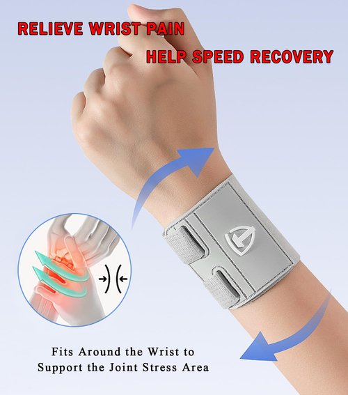 FVVWVV 2pcs TFCC Wrist Support Brace, Adjustable Wristband for Ulnar Sided Wrist Pain, Wrist Straps for Weightlifting, Working Out and Pain Relief (Gray)