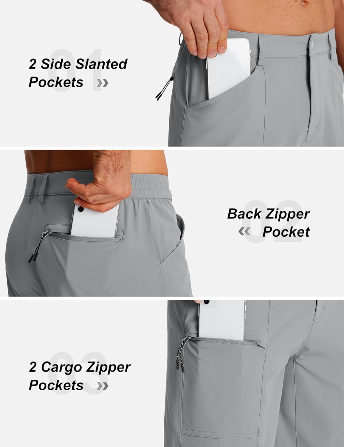 TACVASEN Men's Hiking Cargo Shorts - Quick Dry Lightweight Stretch Design | 10" Outdoor Travel Shorts with 5 Pockets