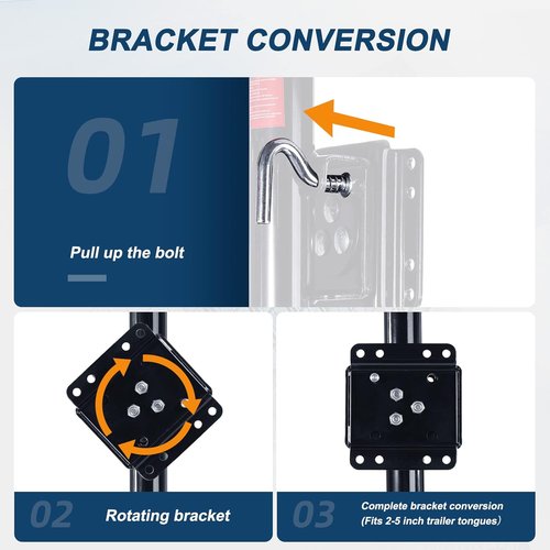 FZZD 2000lbs Heavy Duty Trailer Jack with Wheel - 12" Lift for RVs and Boats