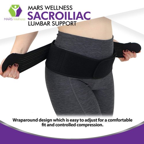 MARS WELLNESS Sacroiliac Support SI Loc Hip Belt for Men and Women Lumbar Lower Back Joint Pelvic Posture Support - Small/Medium
