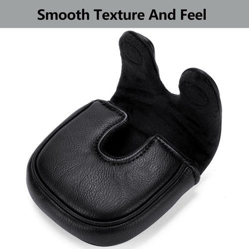 Gbourly Golf Club Mallet Putter Head Cover Fits for DF3 Club with Magnetic Closure Center Shafted PU Leather Headcover, White and Black Available (Black)