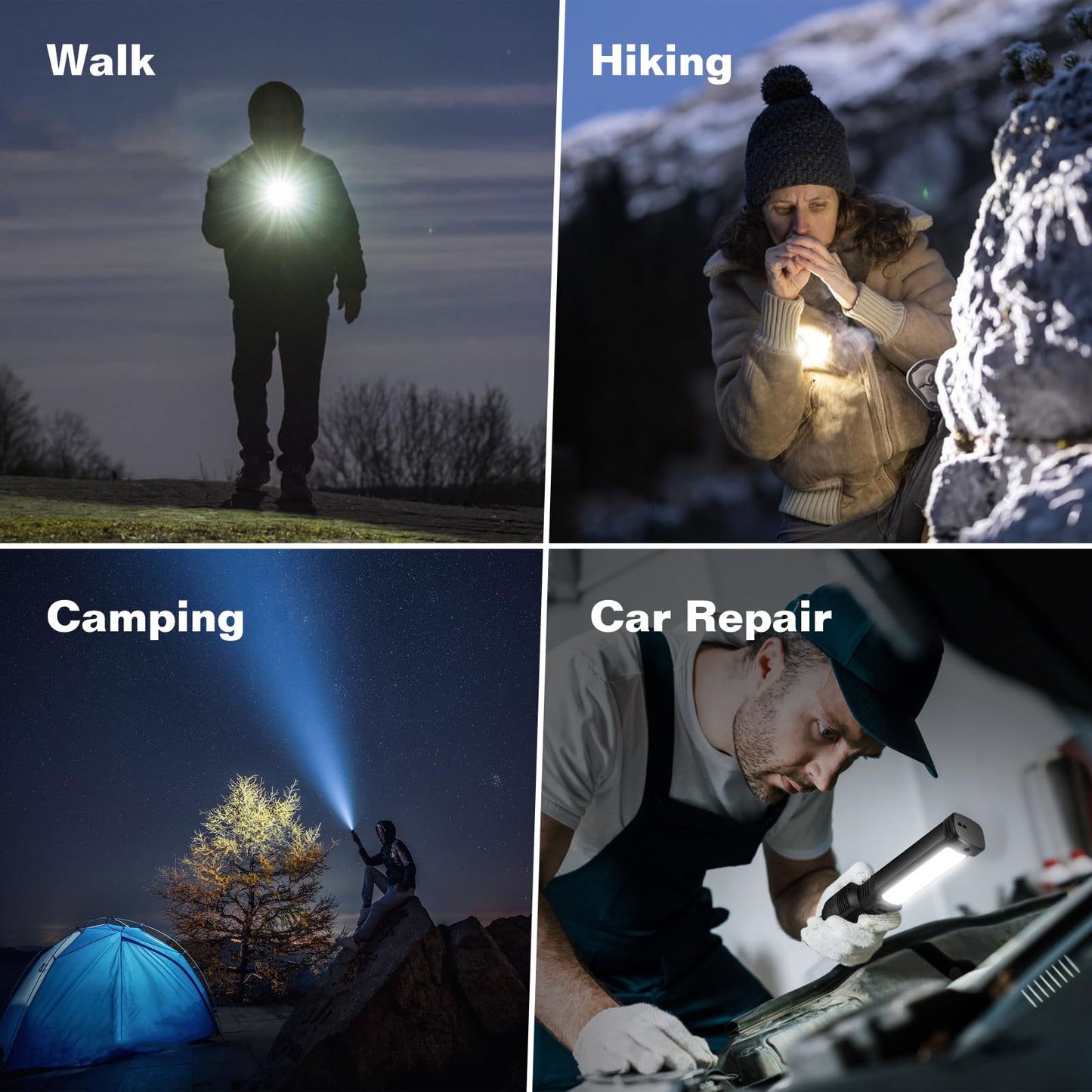 2 Pack LED Rechargeable Flashlight - 20000 Lumens Super Bright Tactical Flash Light, Compact & Waterproof, Long-Lasting Battery, Solar Flashlights for Home, Camping,Hiking, Emergencies, Adventures