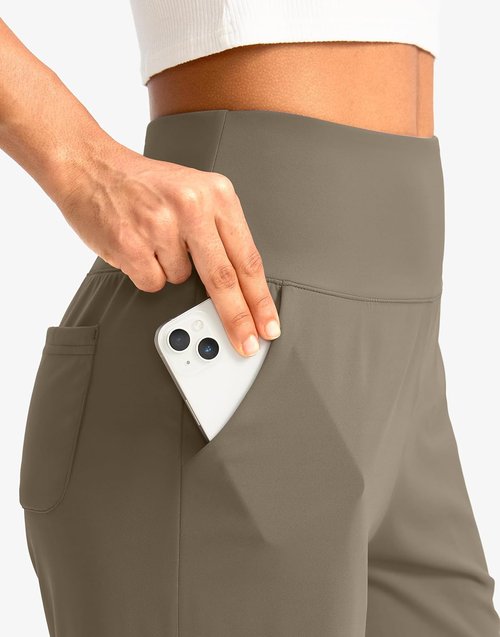 G Gradual Women's Bermuda Shorts - High Waisted 9" Knee Length with Pockets for Athletic Walking