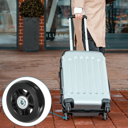 PATIKIL 70x19mm Luggage Suitcase Replacement Wheels, Set of 2 PU Swivel Caster Wheels Repair Kit with Screws and Washers for Trolley Box