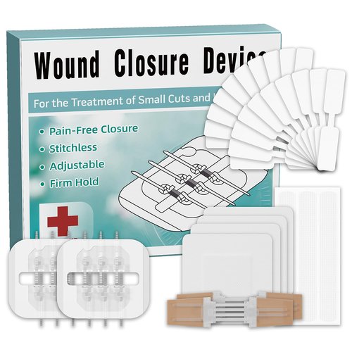 Emergency Wound Closure Strips 29 Pack, 4 Types Zip Stitch Butterfly Bandaids Without Suture, Stitchless & Painless Laceration Closure Kit Butterfly Bandages