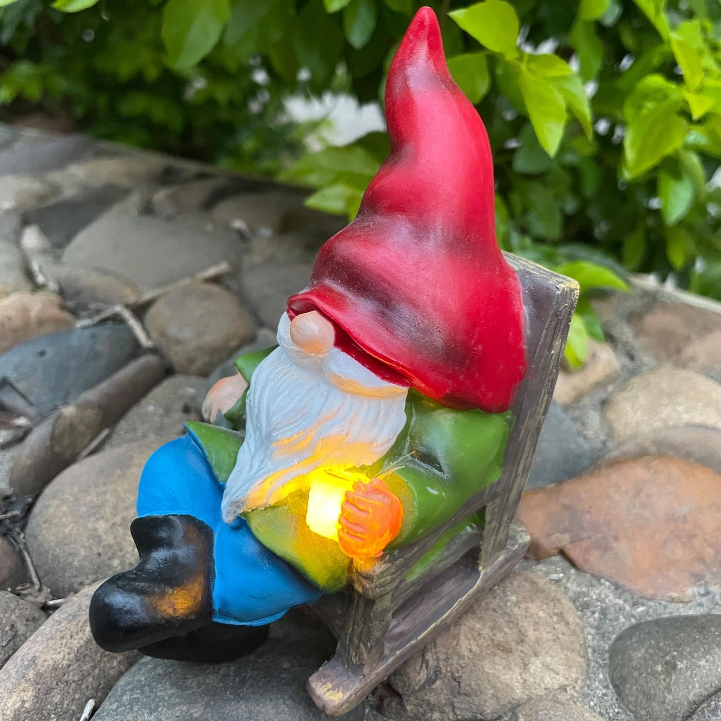 WNXURT Solar Gnomes Decor Outside Mini Gnome Figurines Outdoor Solar Porch Patio Garden Miniatures Gnomes Decor Gift for Women Grandma Mother's Day Birthday