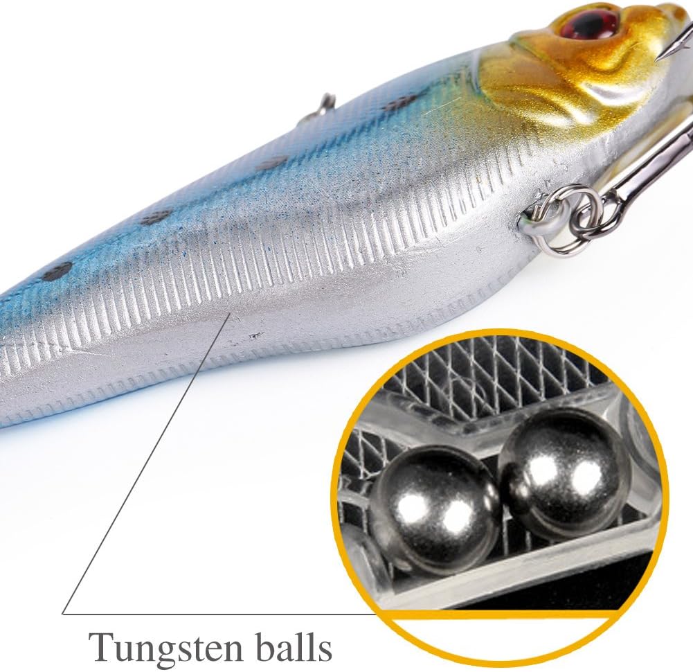 Sougayilang Fishing Lures - Life-Like Hard Bait Minnow VIB with Treble Hook | Perfect for Bass, Trout, Walleye