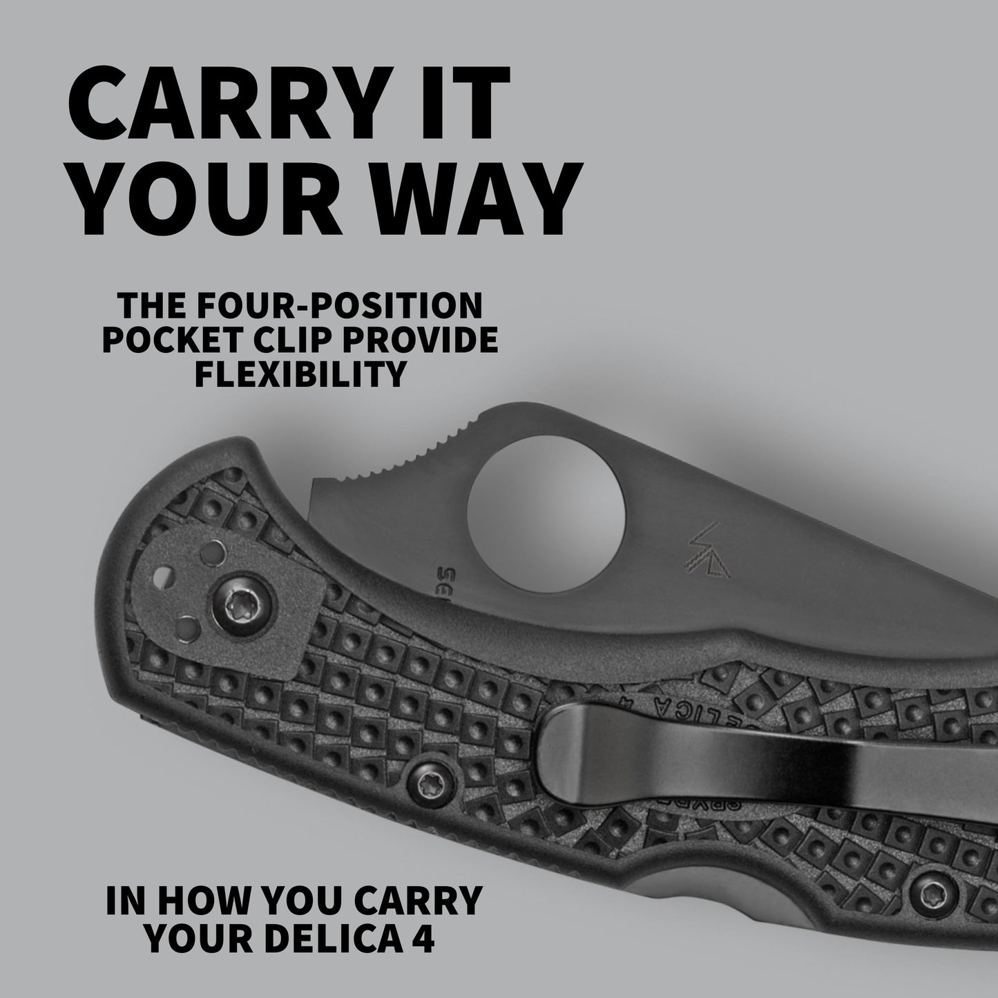 Spyderco Delica 4 Lightweight Folding Pocket Knife with 2" VG-10 Steel Blade and FRN Handle - EDC Knife for Men and Women, Perfect for Hunting, Tactical, Camping - CombinationEdge - C11PSBBK