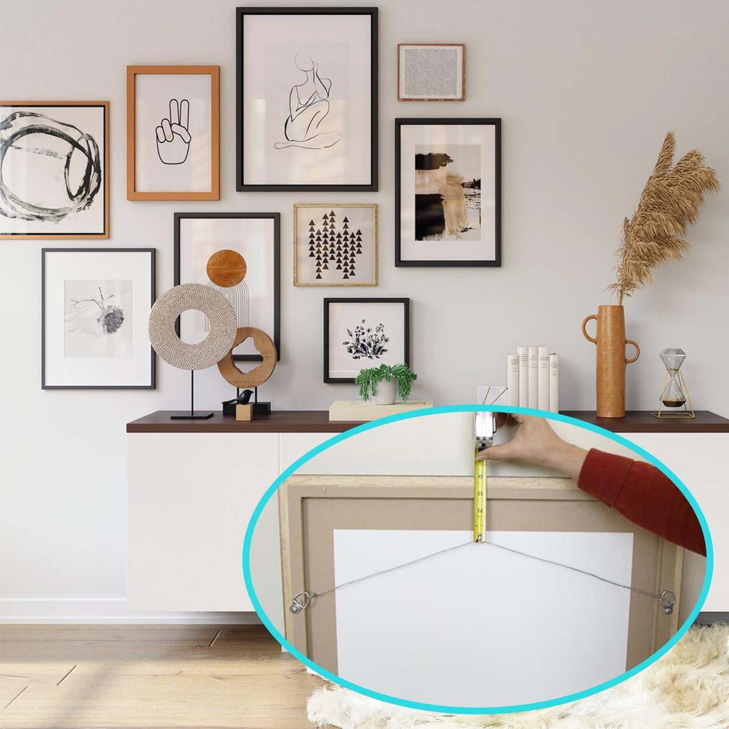 Picture Hanging Wire 100-Feet Braided Picture Wire Heavy for Photo Frame Picture,Artwork,Mirror Hanging,Supports up to 50lbs