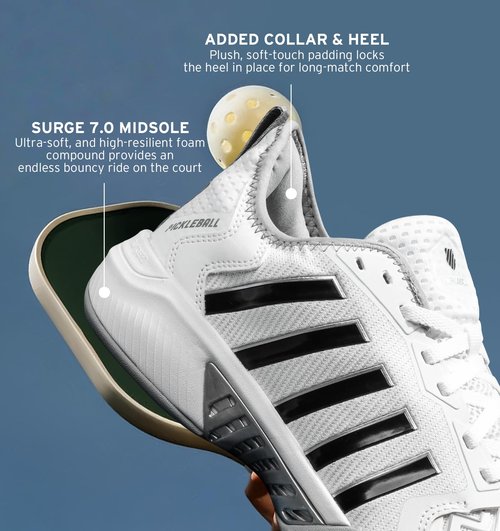 K-Swiss Men's Pickleball Supreme Shoe, White/High Rise/Black, 8 M